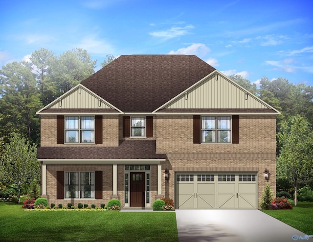 REVERE2 Saddle St, New Market, AL 35761 - craftsman inspired home with driveway, brick siding, and a front lawn