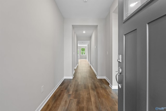 208 Hibiscus Dr, Hazel Green, AL 35750 - corridor with dark wood-style floors and baseboards
