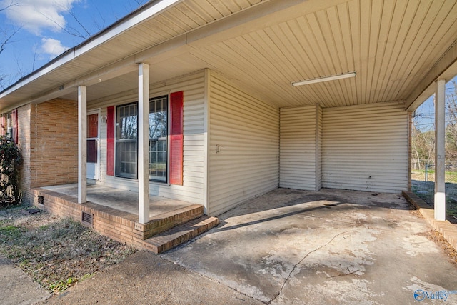 view of property exterior featuring a porch