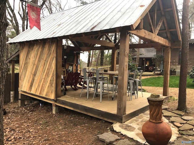 deck with a gazebo