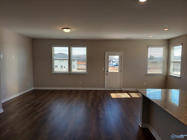 foyer entrance featuring dark hardwood / wood-style floors