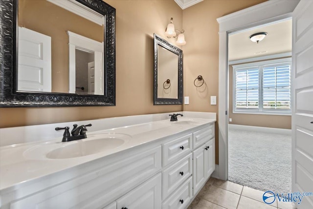 bathroom featuring vanity and tile patterned floors