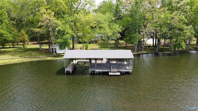 1702 Roseberry Dr, Scottsboro, AL 35769 - dock area with a water view and boat lift