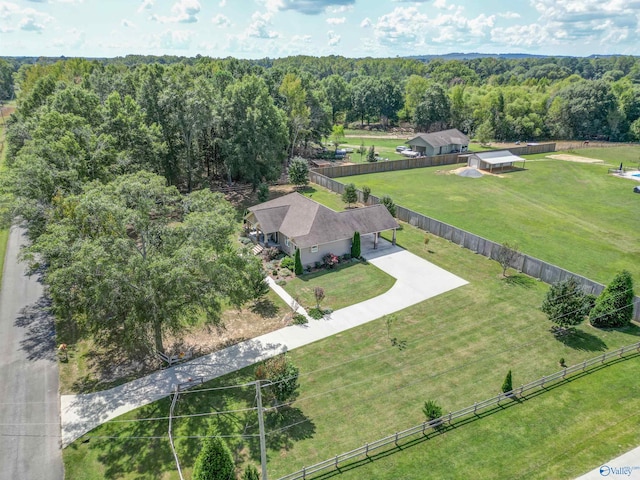 bird's eye view featuring a rural view