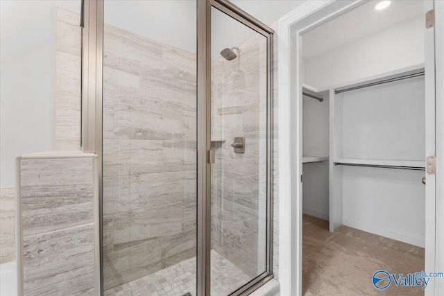 bathroom featuring walk in shower