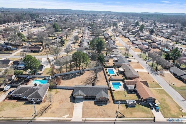 drone / aerial view with a residential view