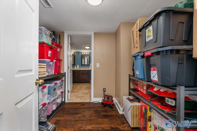 storage room featuring visible vents