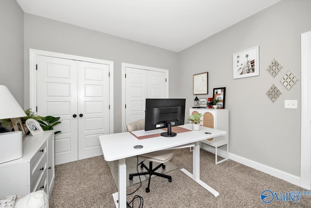 view of carpeted office