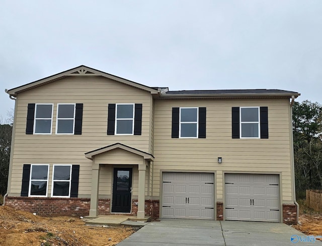 view of front facade with a garage