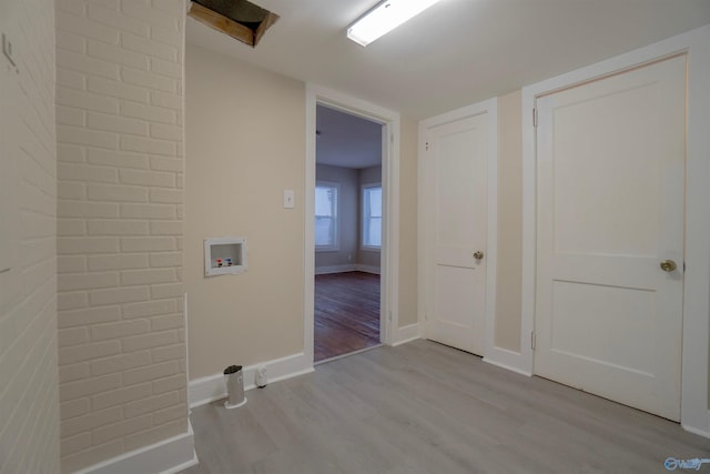 1014 7th Ave, Decatur, AL 35601 - laundry area with wood finished floors and hookup for a washing machine