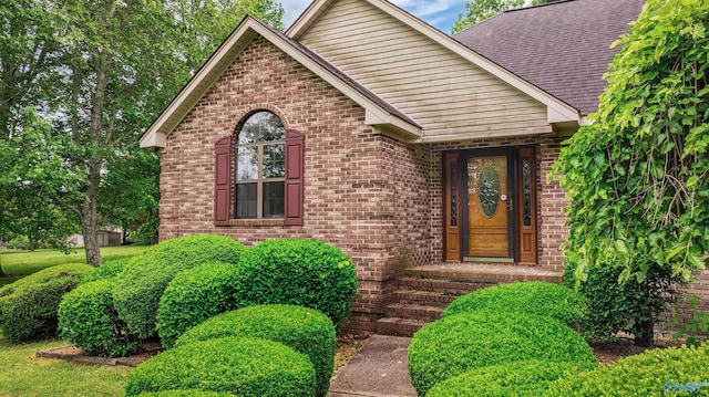 2211 Pumpkin Center Rd NE, Fort Payne, AL 35967 - view of front of property with brick siding and roof with shingles