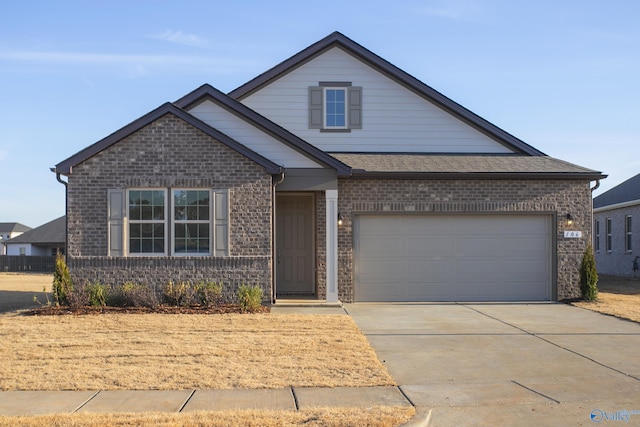 view of front of house with a garage