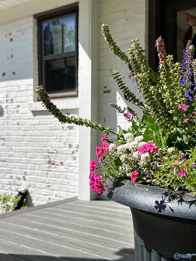 details featuring brick siding