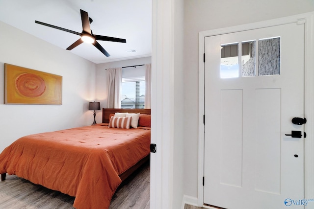 103 Barlow Way, Owens Cross Roads, AL 35763 - bedroom featuring wood finished floors and ceiling fan