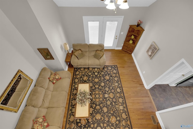 living room featuring hardwood / wood-style flooring