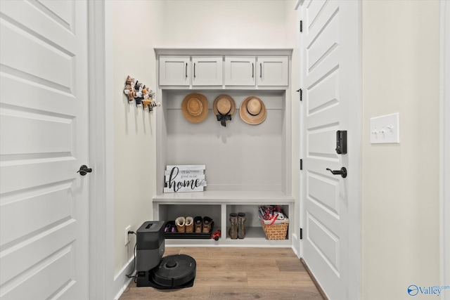 mudroom featuring light hardwood / wood-style floors