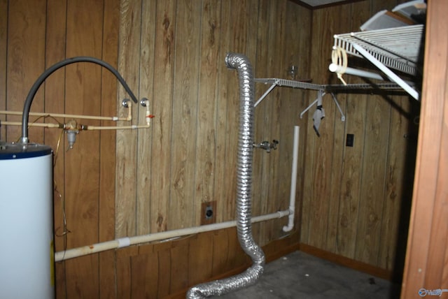 interior space with gas water heater