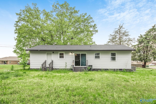 back of property featuring crawl space and entry steps