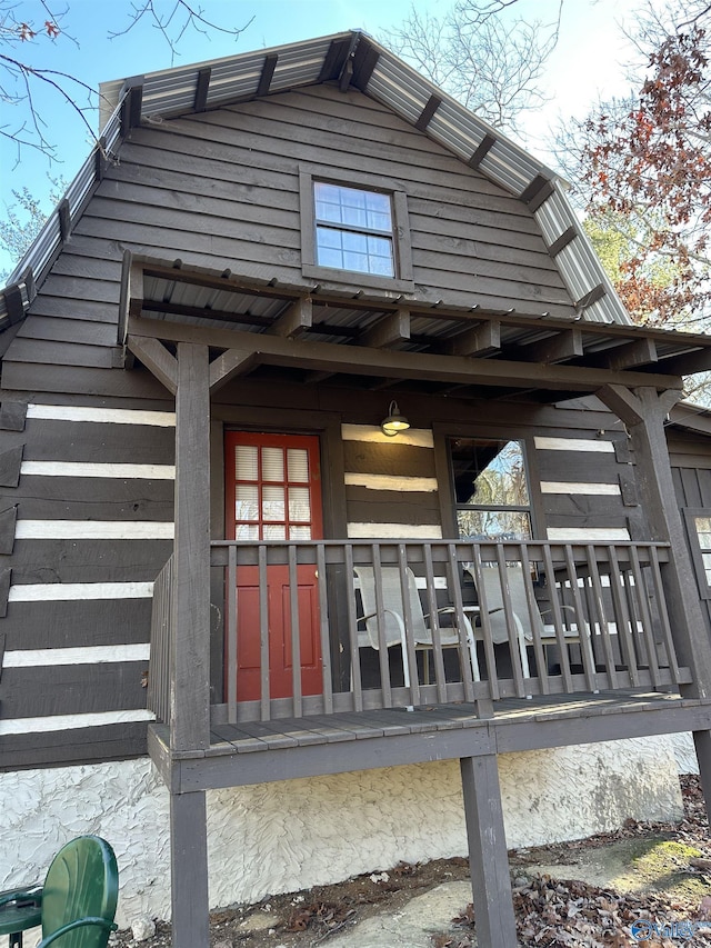 view of property exterior with a balcony