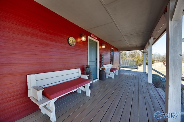 wooden deck with a porch