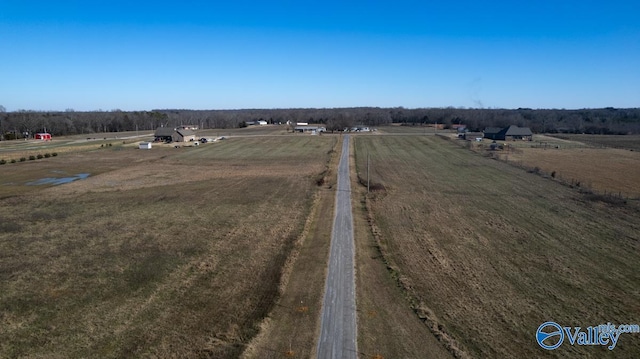 aerial view with a rural view