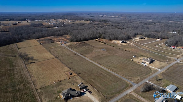 aerial view featuring a rural view