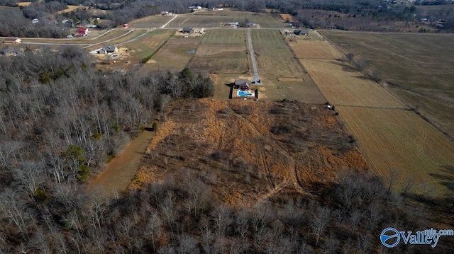 aerial view featuring a rural view