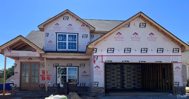 property under construction with french doors