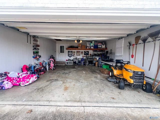 view of garage