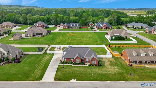 bird's eye view with a residential view