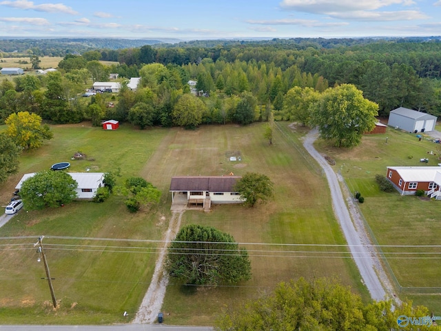 drone / aerial view featuring a rural view