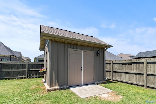 view of shed