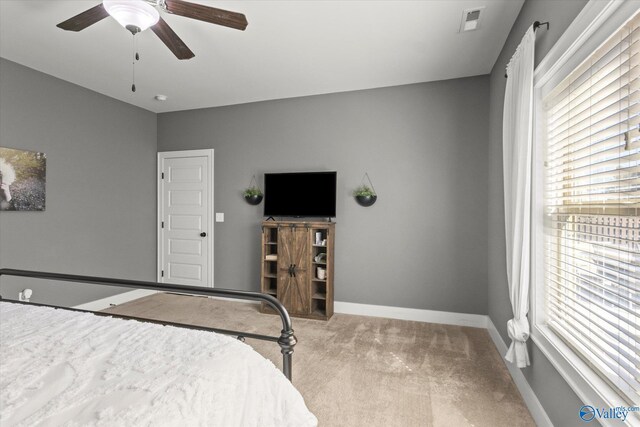 111 Starling Dr, Madison, AL 35756 - carpeted bedroom with multiple windows, ceiling fan, and baseboards