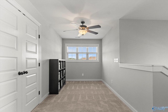 111 Starling Dr, Madison, AL 35756 - empty room with ceiling fan, light colored carpet, and baseboards