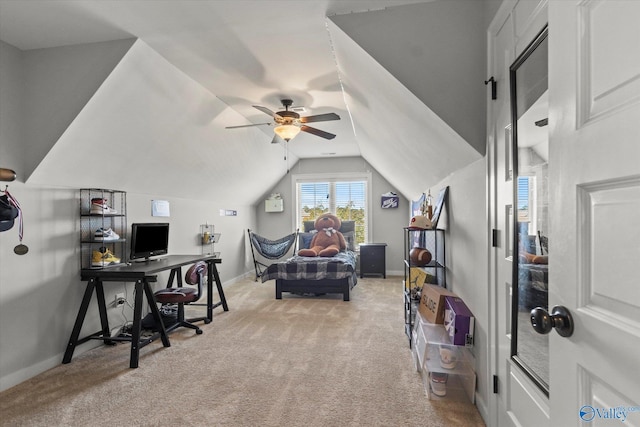 111 Starling Dr, Madison, AL 35756 - bedroom featuring lofted ceiling, baseboards, and carpet floors