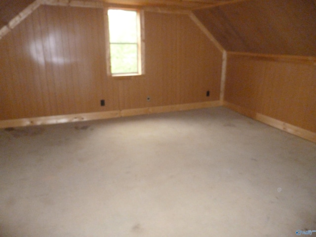 2308 County Road 458, Fort Payne, AL 35968 - bonus room with vaulted ceiling, wooden walls, and light carpet