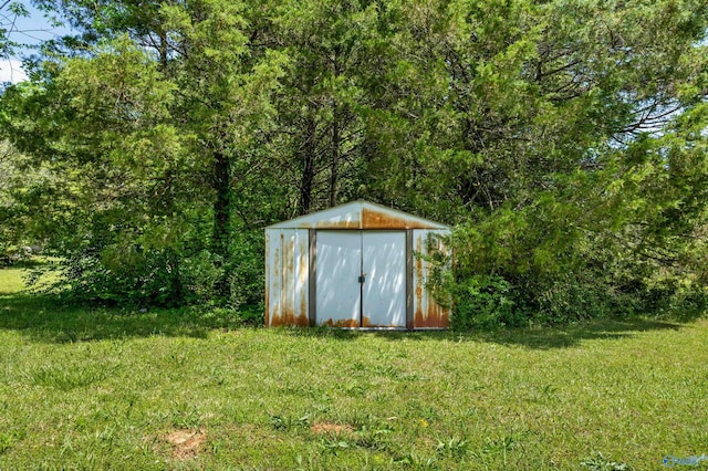 view of shed