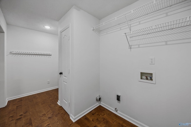 138 Spring Farm Rd, Huntsville, AL 35811 - laundry room with washer hookup, dark wood-type flooring, electric dryer hookup, recessed lighting, and gas dryer hookup
