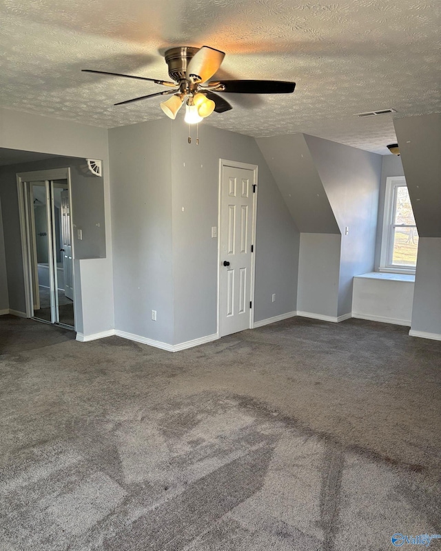 interior space featuring carpet, visible vents, and baseboards