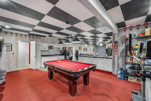 152 W Dr, Fyffe, AL 35971 - game room with dark colored carpet, pool table, and a sink