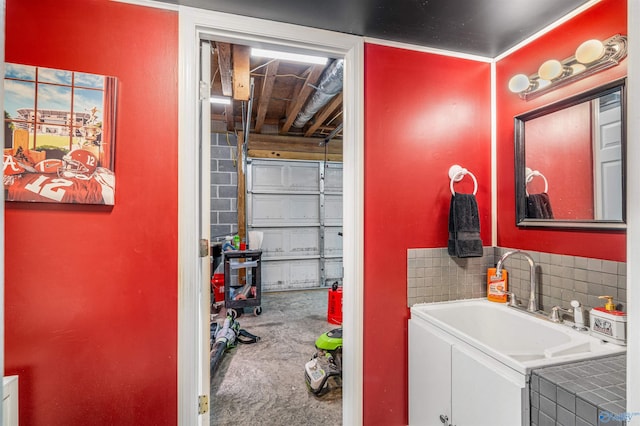 152 W Dr, Fyffe, AL 35971 - bathroom with a sink and unfinished concrete flooring