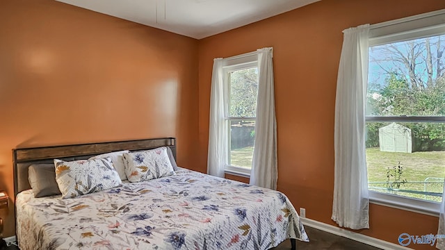 bedroom with baseboards