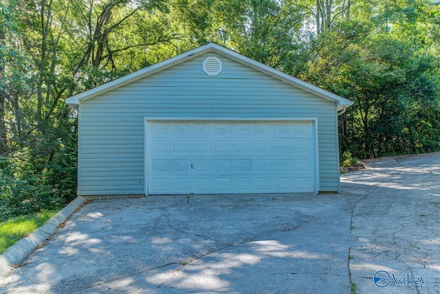 view of garage