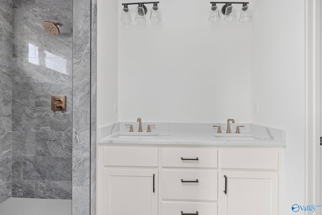 201 Fame Ave, Tuscumbia, AL 35674 - bathroom with a sink and tiled shower