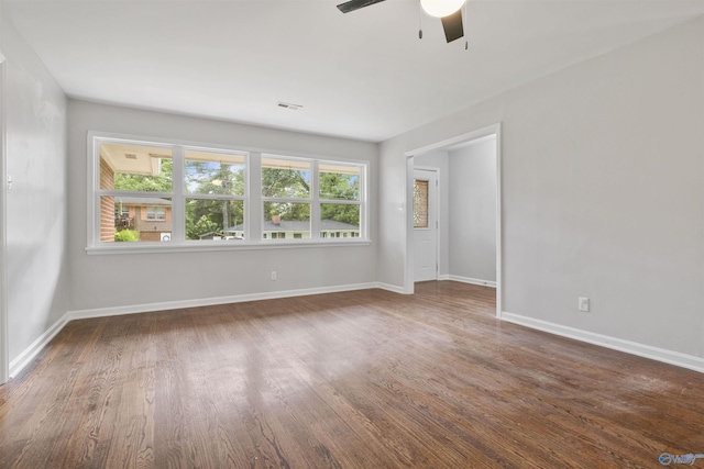 101 Arcade St, Gadsden, AL 35901 - empty room with a ceiling fan and wood finished floors