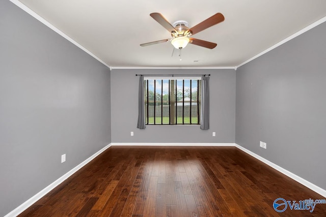 104 Summer Pointe Ln, Madison, AL 35757 - unfurnished room featuring ceiling fan, crown molding, baseboards, and hardwood / wood-style flooring