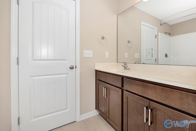 104 Summer Pointe Ln, Madison, AL 35757 - bathroom featuring tile patterned floors, vanity, and baseboards