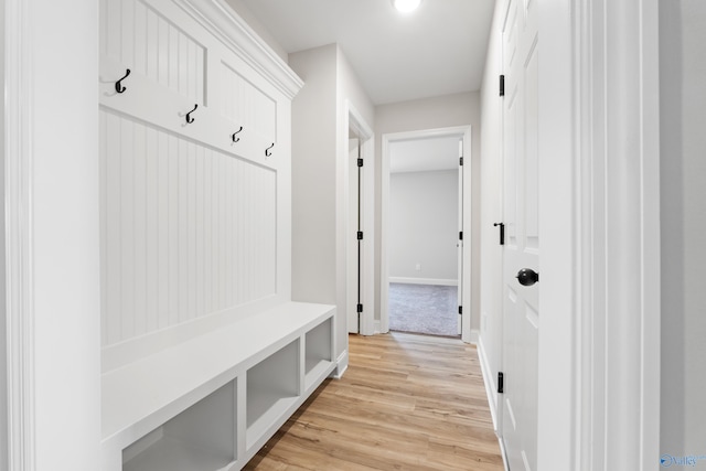 mudroom featuring light wood-type flooring