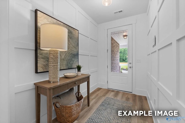 entryway featuring light hardwood / wood-style flooring