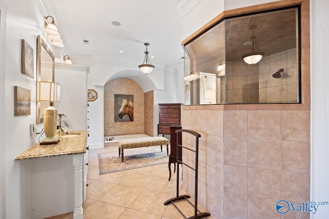 3127 Haddonstone Dr SE, Owens Cross Roads, AL 35763 - corridor with light tile patterned flooring and recessed lighting